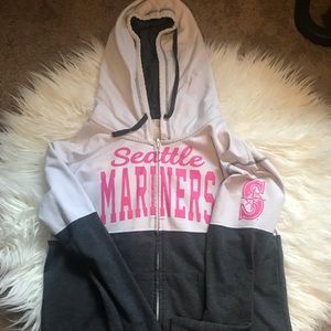 Seattle Mariners pink zip up sweatshirt
